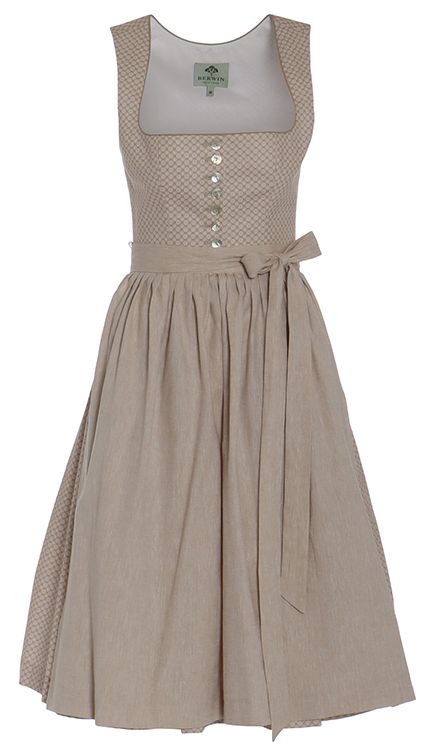 Midi Dirndl, festlich, beige