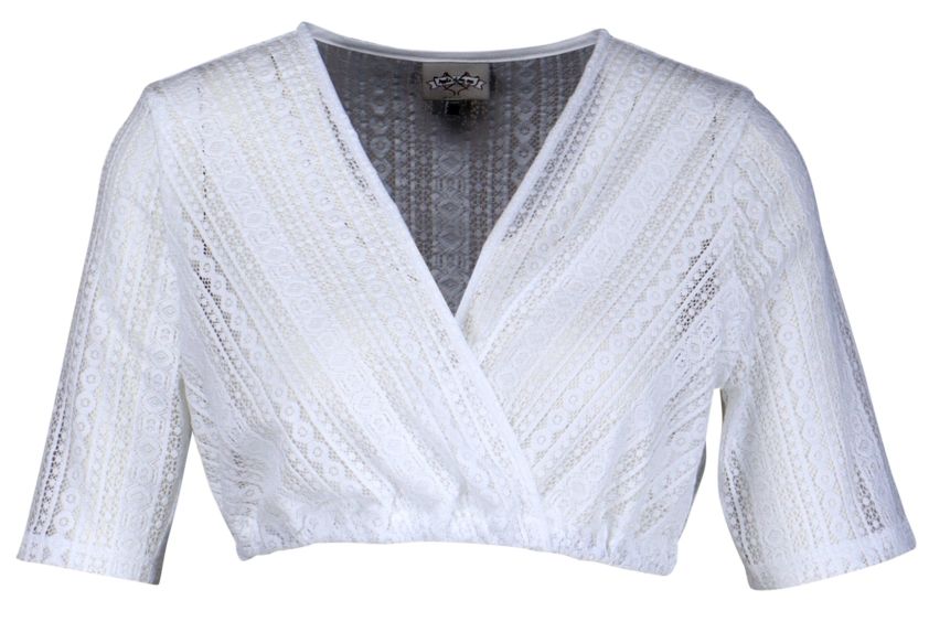 Dirndlbluse, Wickeleffekt, weiß
