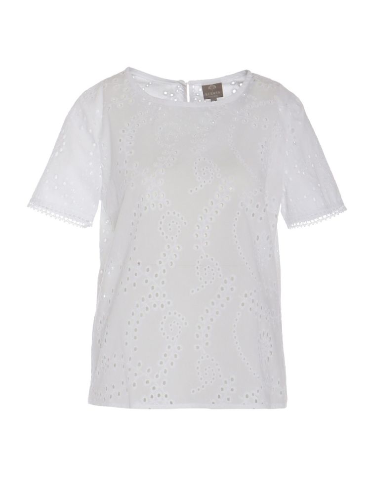 Bluse-Shirt aus Lochstickerei