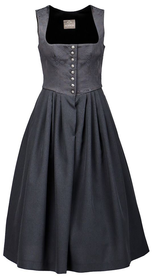 Jacquard Dirndl, anthrazit, 80cm