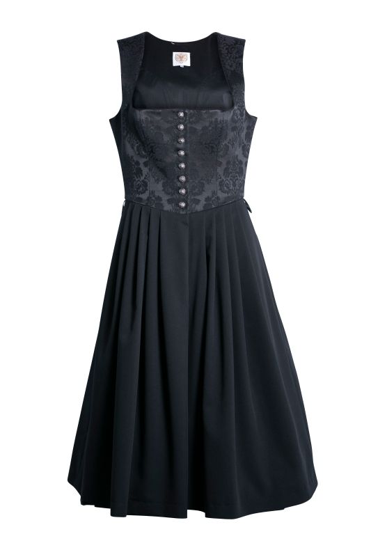 Stretch-Jacquard-Dirndl, schwarz, 80cm