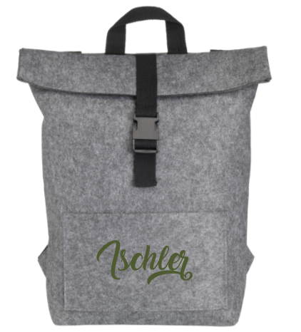 "ISCHLER" Roll-Top-Rucksack, grau