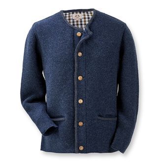 Trachtenjacke, Strickjacke, indigo-blau