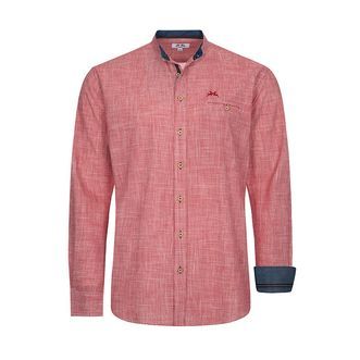 Stehkragen Hemd, rot, slimfit