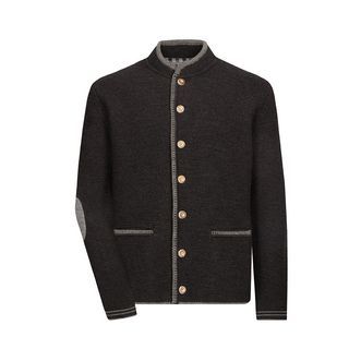Strickjacke, anthrazit, Stehkragen
