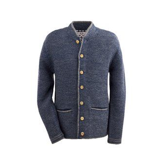 Strick, Trachtenjacke, indigo-blau