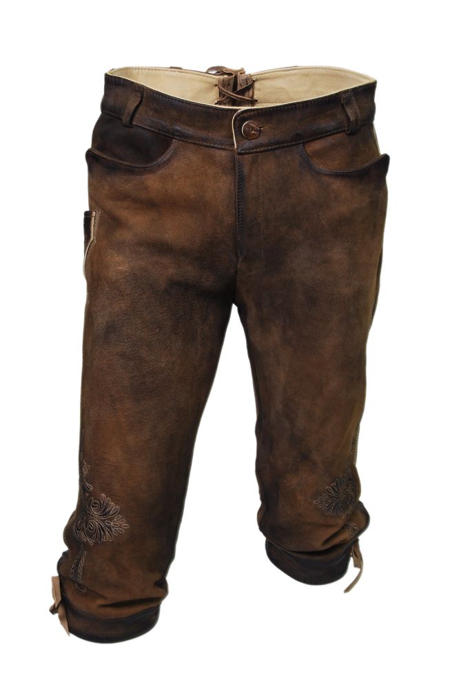 Kniebundlederhose antik mit Reißverschluss