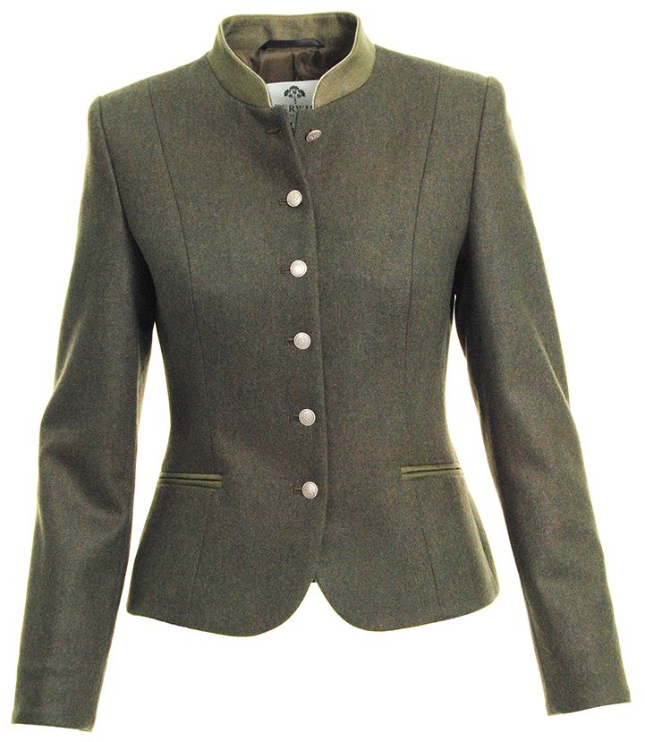 Lodenjacke mit Stehkragen, grün