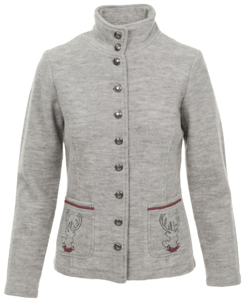 Walkjacke, weiß, Hirsch
