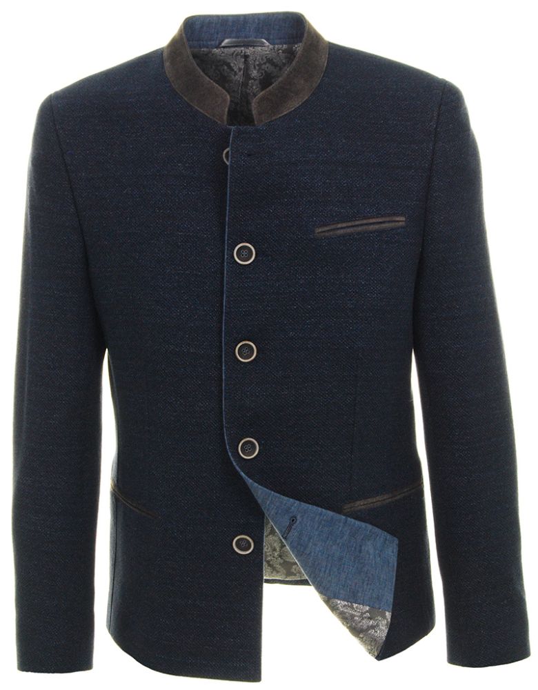 Leinen-Stretch Sakko, blau