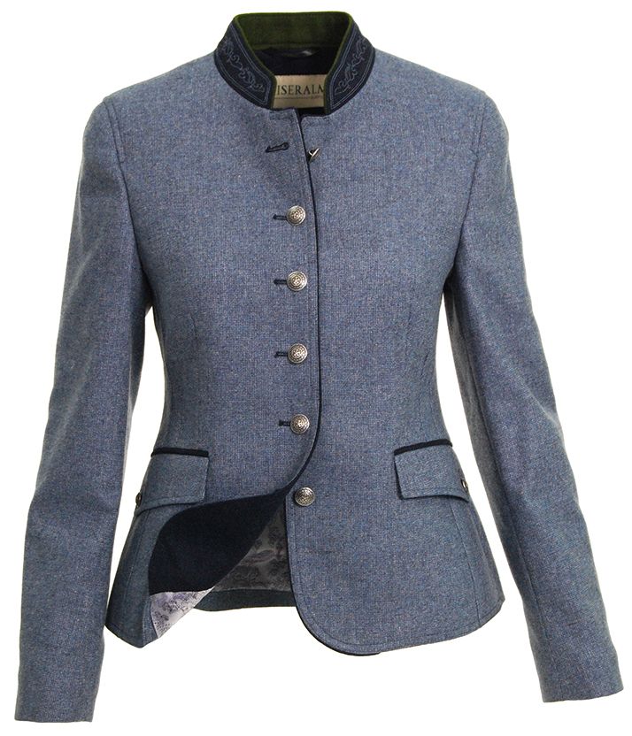 Woll-Herbst Blazer, mittelblau