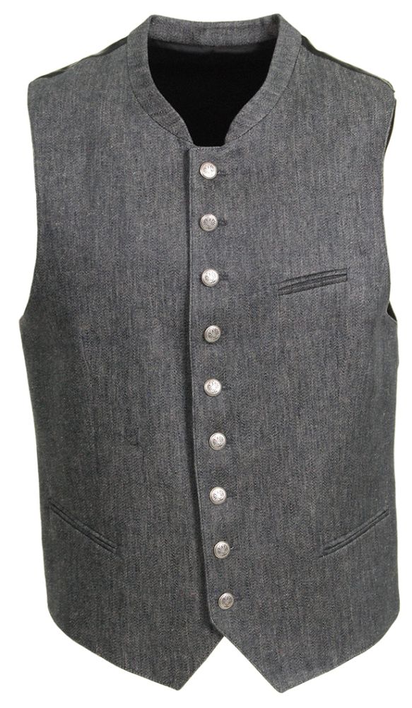 Leinen-Baumwoll-Gilet, anthrazit