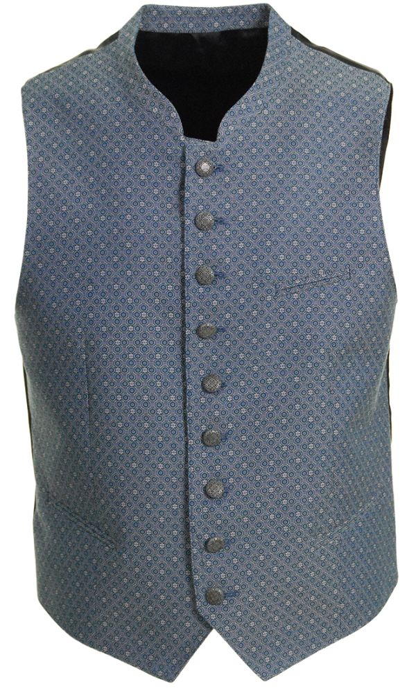 Schmuckgilet, blau, gemustert