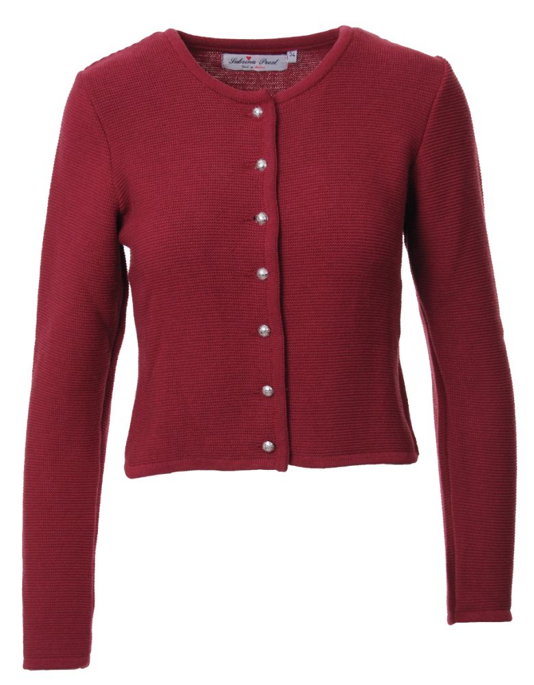Dirndl Strickjacke, Brombeer, Linksstrick