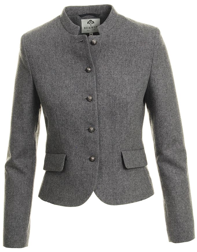 kurzer, Lodenblazer, grau