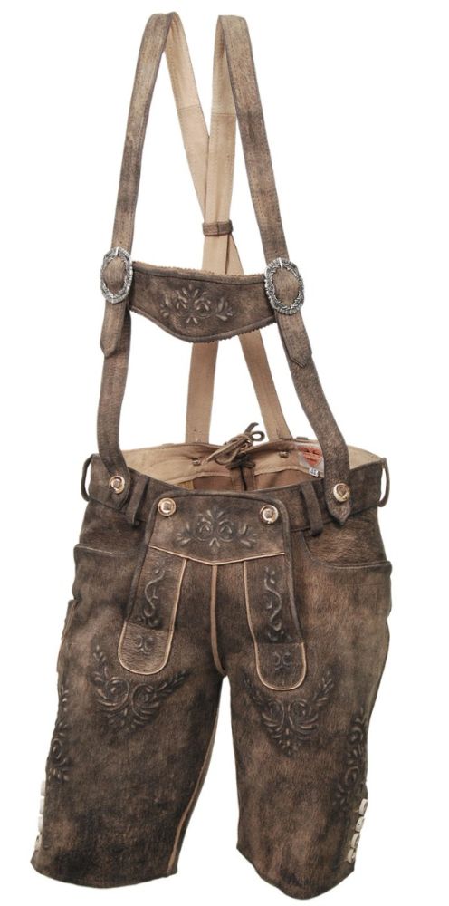 Ziegen-Lederhose mit Träger, lärche