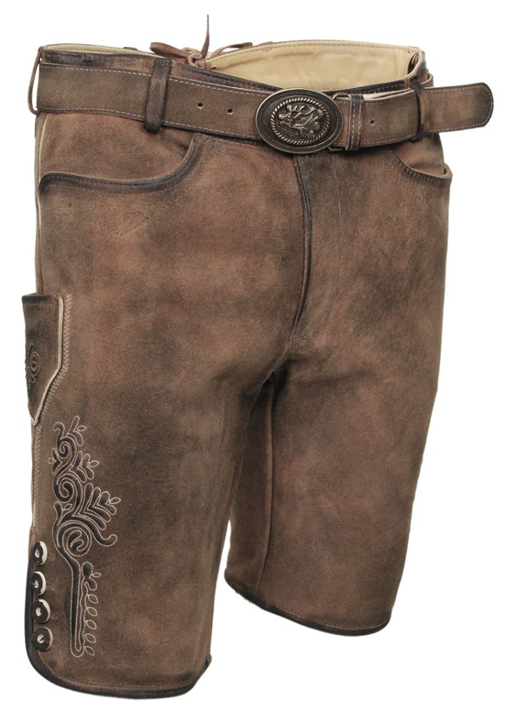 Lederhose, zirbe antik mit Zipp