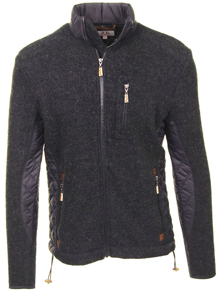 Wollwalk-Viscose Jacke, anthrazit