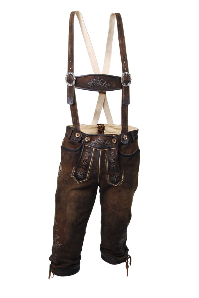 Kniebundlederhose nuss antik