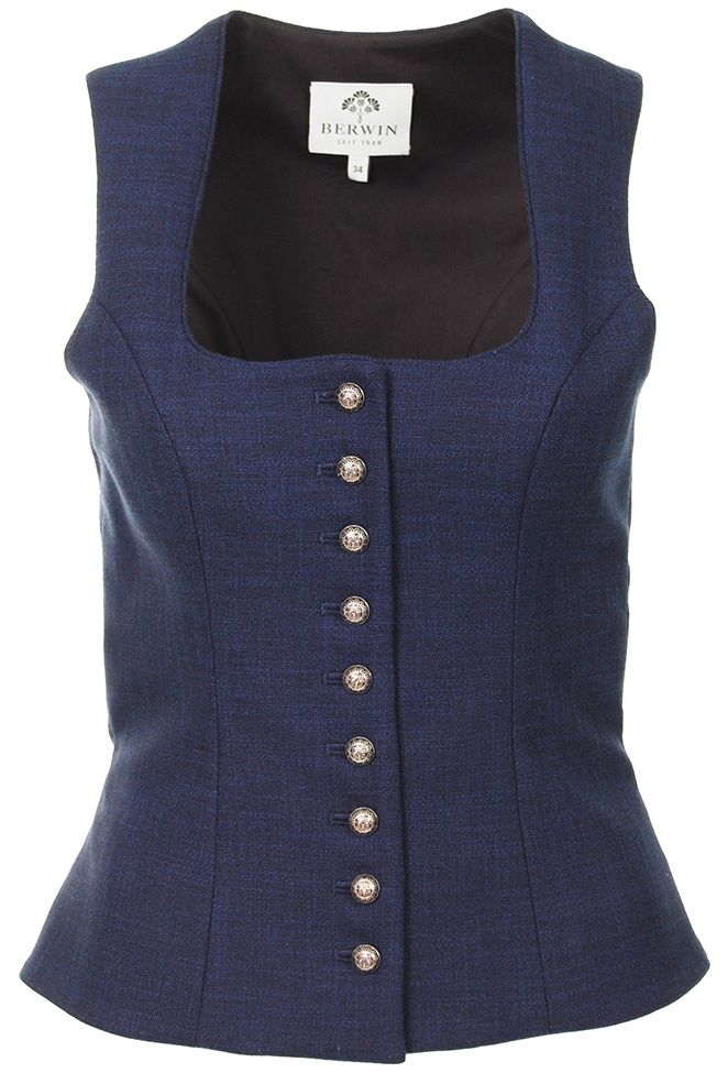 Mieder aus Stretch-Leinen, marineblau