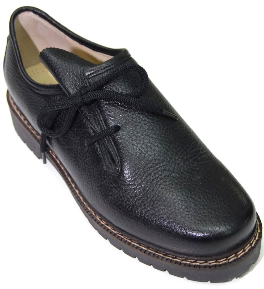 Leder-Trachtenschuhe aus Elchleder schwarz