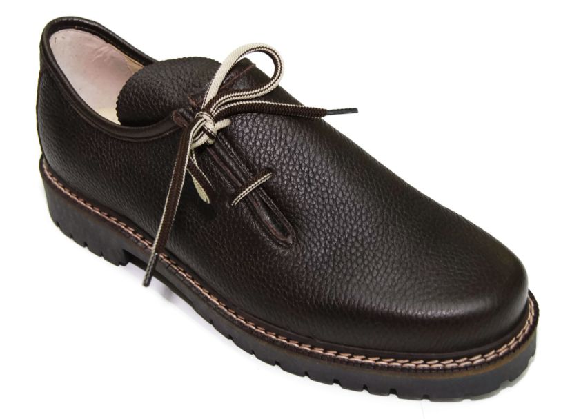 Leder-Trachtenschuhe aus Elchleder espresso