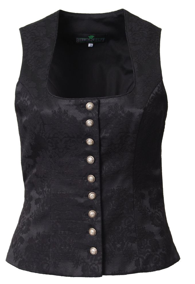 Trachten Stretch Mieder, Jacquard, schwarz