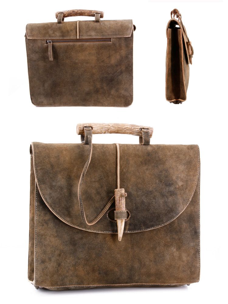 Trachten Ledertasche, Arbeitstasche, Ziegenleder
