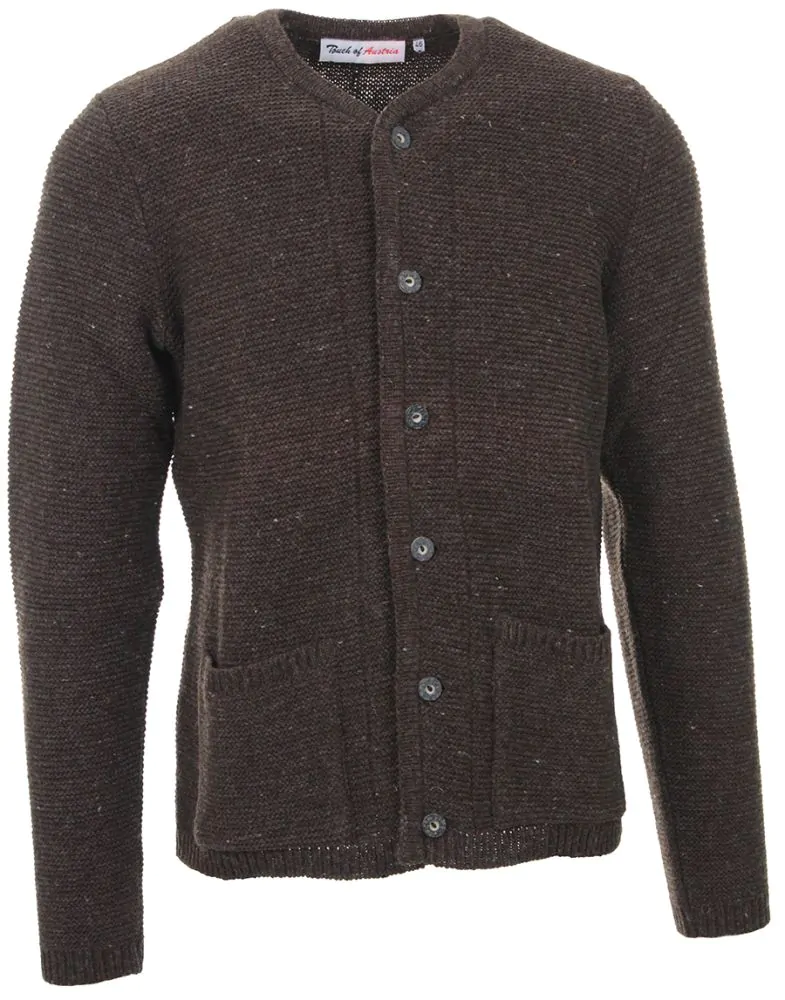 Trachten Braune Grobstrickjacke Handarbeit Braune Strickjacke Mit