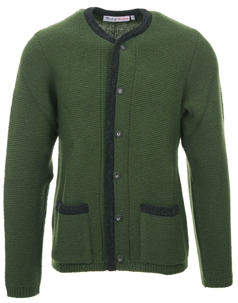Trachten Strickjacke, moos-grün