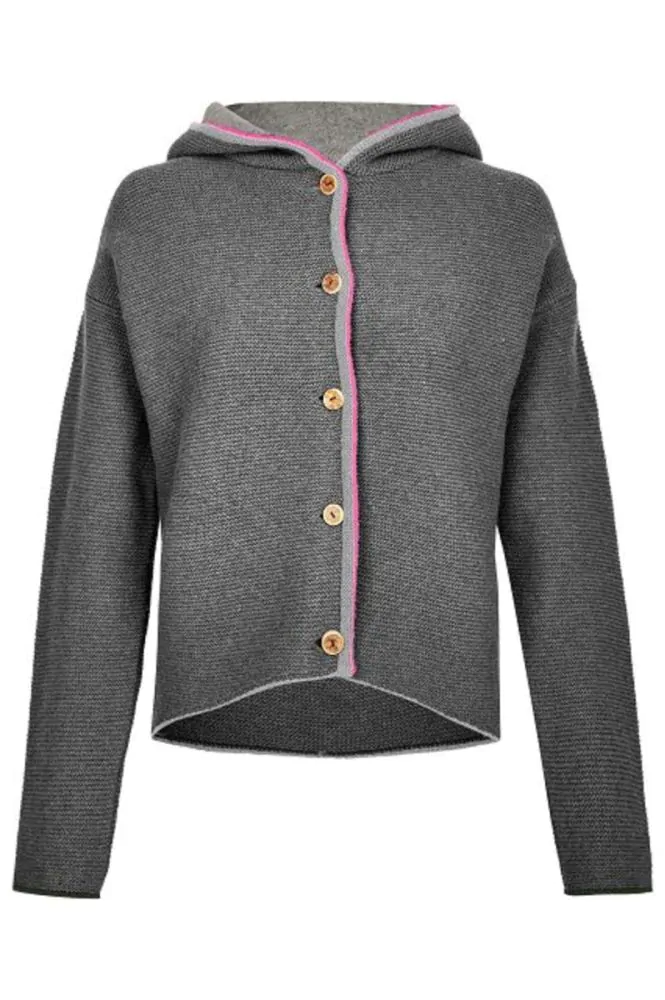 Trachten woll-Jacke, grau-beere Ischler Trachtengwand