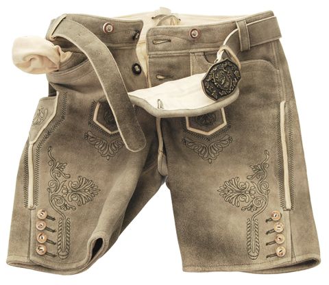 Ziegenlederhose sämisch gegerbt mit Gürtel