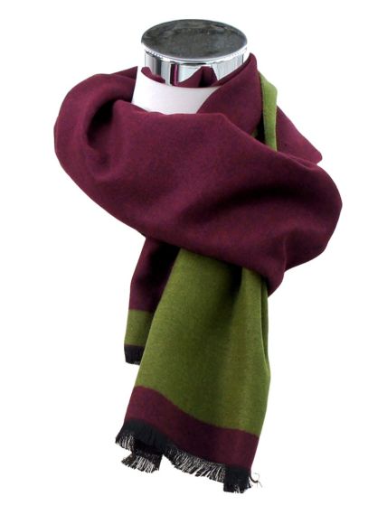 Viskose Schal, wendbar, burgund-moos