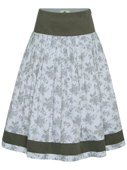 Passenrock, mit Corddetail, olivgrün