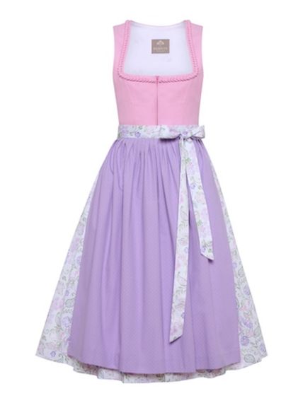 Leinen Dirndl, Herzrüsche, rosa