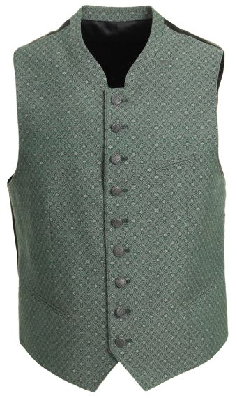 Schmuckgilet, grün, gemustert