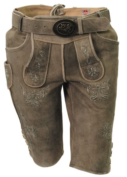Mädls Lederhose, mit Gürtel, urig