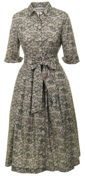 Hemdblusenkleid, Reh/Hirsch Druck